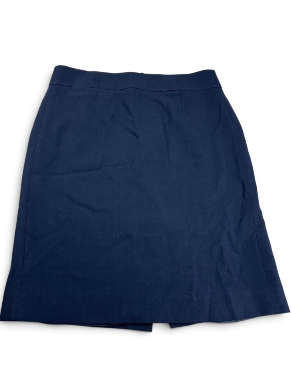 J.Crew Navy Blue Wool Pencil Skirt Classic Professional Lined Knee Length Size 4